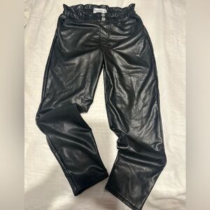 Black pleather Abercrombie kids pants